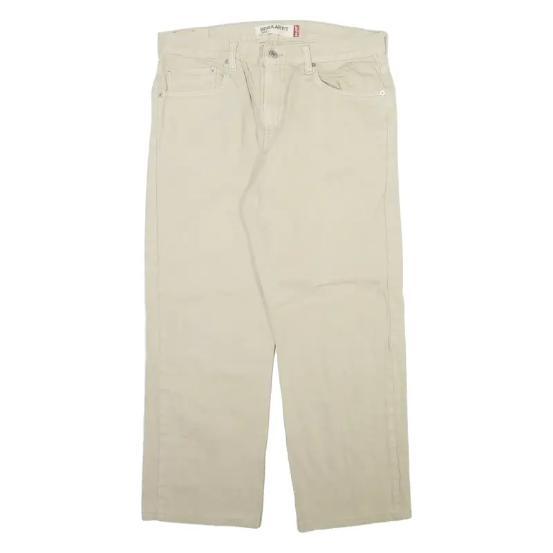 LEVI'S 505 Jeans Mens Beige Regular Straight W34 L27