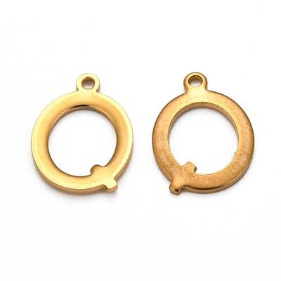 Ion Plating(IP) 304 Stainless Steel Alphabet Charms
