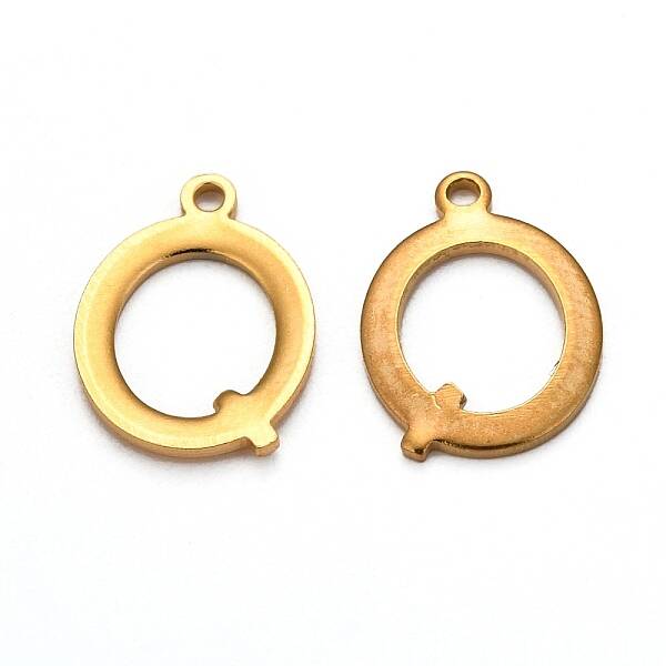 Ion Plating(IP) 304 Stainless Steel Alphabet Charms