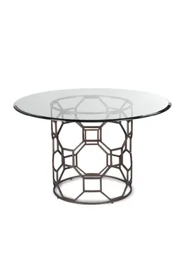 Bronze Round Glass Dining Table | Liang & Eimil Central