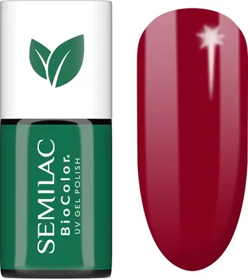 Semilac UV Hybrid BioColor Gel Nail Polish with UV/LED Lamp Color 729 Dark Cherry 7 ml