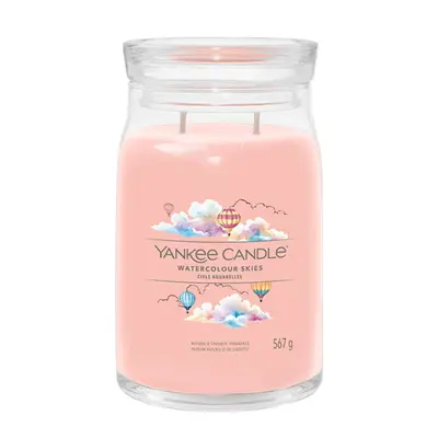 Yankee Candle Candela Aromatica Signature In Vetro Grande Watercolor Skies 567 G