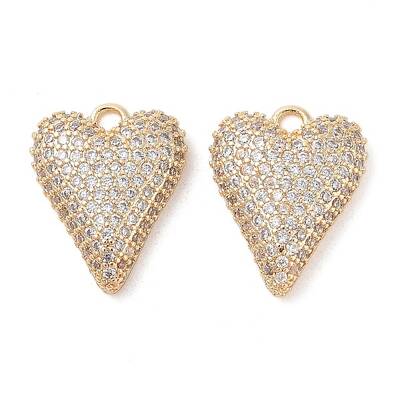 Brass Micro Pave Clear Cubic Zirconia Pendants