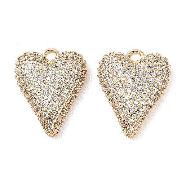 Brass Micro Pave Clear Cubic Zirconia Pendants
