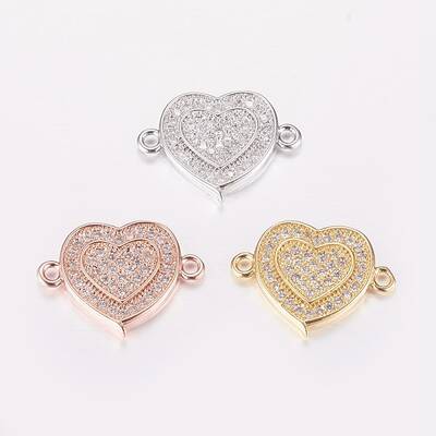 Brass Micro Pave Cubic Zirconia Links