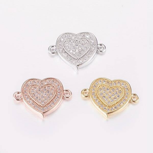 Brass Micro Pave Cubic Zirconia Links