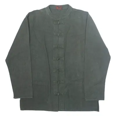ARTISANAT TIBETAIN Mens Duffle Jacket Green L