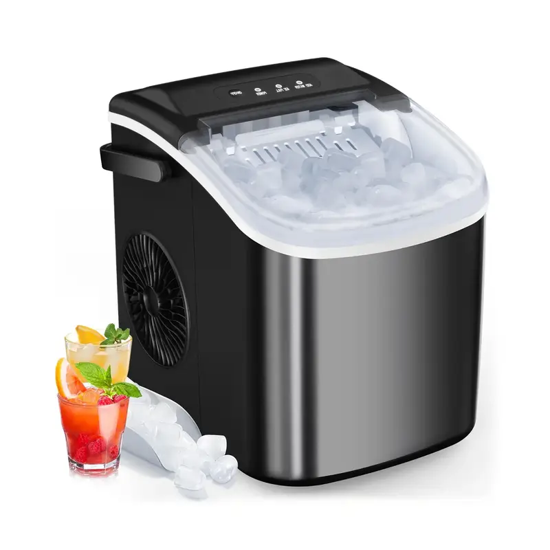 Countertop Ice Maker,Portable Ice Machine with Handle,Ice Maker Machine,Self-Cleaning Ice Makers, 26Lbs/24H, 9 Ice Cubes Read...