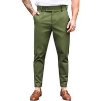 Runcati Mens Chino Pants Slim Fit Flat Front Stretch Skinny Tapered Dress Pants Casual Trousers Father's Day Gift