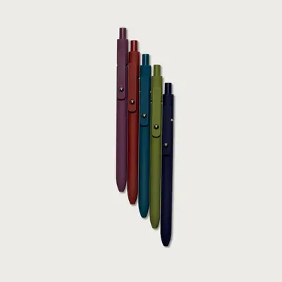 Alabaster A Beautiful Year Pen Pack - Fine Point, Assorted Colors with Black Ink, Pack of 5 writing pens bible journaling