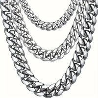 Stainless Steel 3/5/7/8/9/11 mm Curb Cuban Link Necklace Chain for Men & Women, 18\