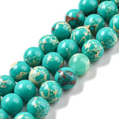Synthetic Imperial Jasper Dyed Beads Strands