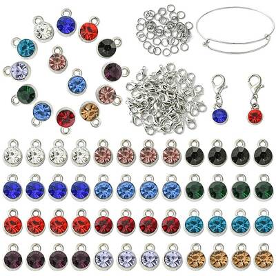 DIY 304 Stainless Steel Expandable Bangle with Charms Making Kit