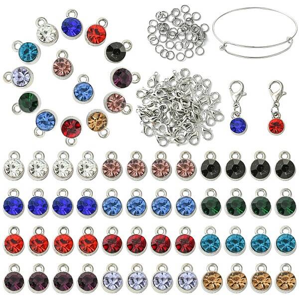 DIY 304 Stainless Steel Expandable Bangle with Charms Making Kit