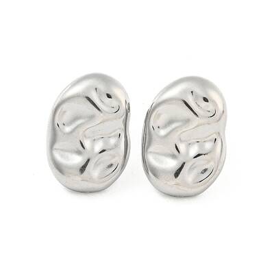 Non-Tarnish Oval 304 Stainless Steel Ear Studs