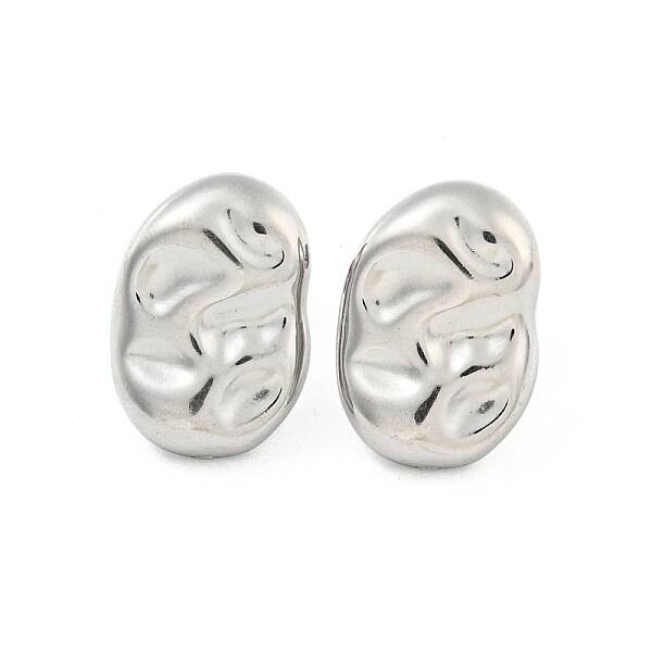 Non-Tarnish Oval 304 Stainless Steel Ear Studs