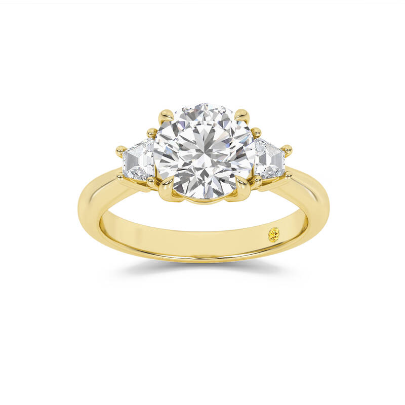 Nova Three Stone Round Lab Grown Diamond Engagement Ring | 10K Yellow Gold 2 1/3 CT. TW.