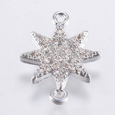 Brass Micro Pave Cubic Zirconia Links
