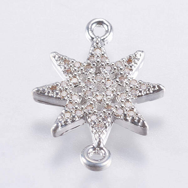 Brass Micro Pave Cubic Zirconia Links