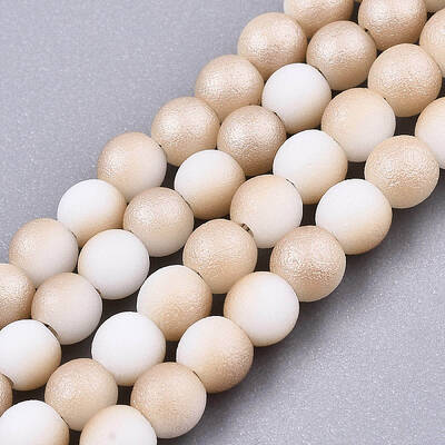 Frosted Electroplate Glass Beads Strands