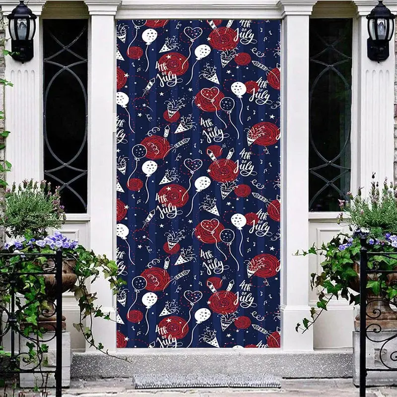 Balloons 4th Of July Independence Day Door Cover - Aperturee
