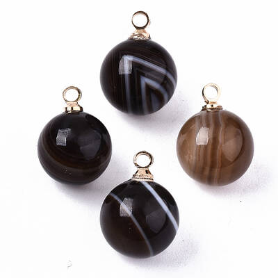 Natural Black Banded Agate Charms