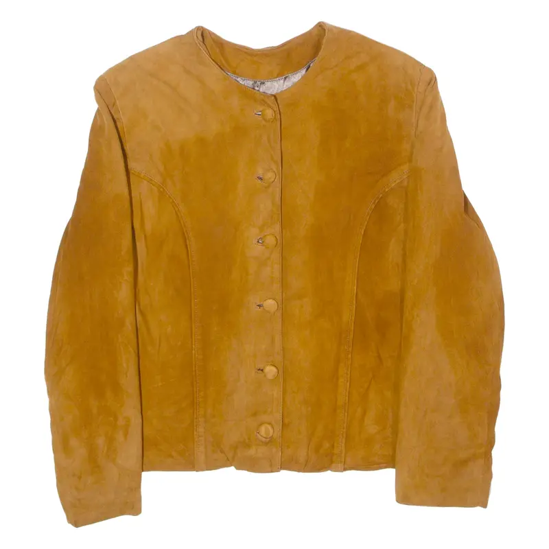 Womens Blazer Jacket Brown Leather L