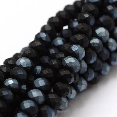Half Rainbow Plated Faceted Rondelle Glass Bead Strands
