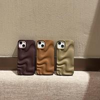 Wavy Pattern Phone Case, 1 Count Solid Color Matte Phone Protective Cover, Phone Accessories Compatible with iPhone, Casing, ...