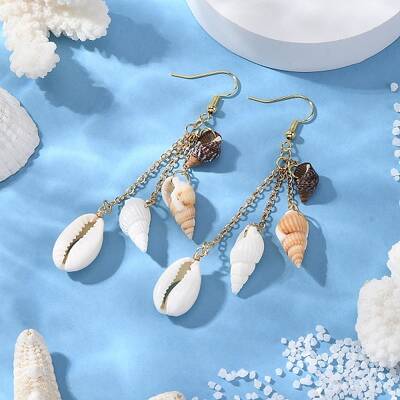 Natural Shell Dangle Earrings