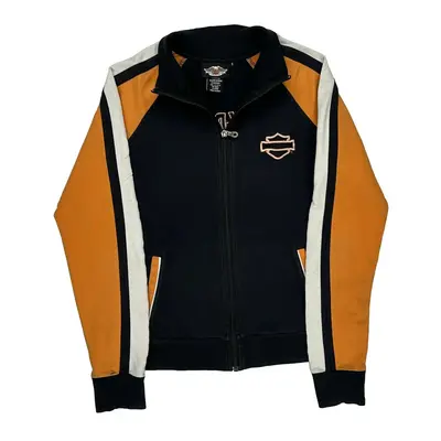 Harley Davidson Graphic Zip Up - Small Black Cotton Blend