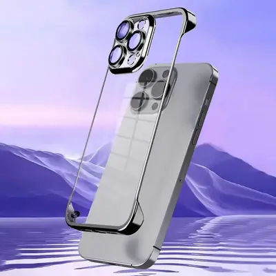 Frameless Electroplated Clear Phone Case, National Day Offers, 1 Count Shockproof Phone Cases for iPhone 11 12 13 14 15 Pro ...