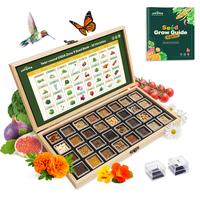 LUSH&DEW Year-Round USDA Zone 9 Seed Bank - 32 Organic Garden Plant Seed Varieties with Vegetables, Herbs, Flowers, Fruits
