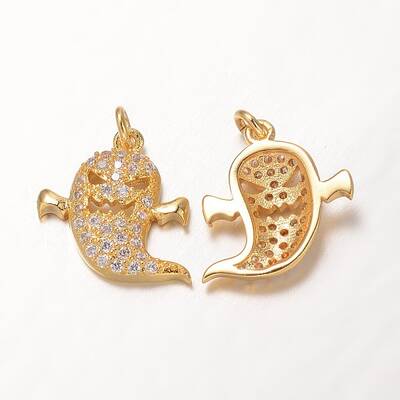 Halloween Brass Cubic Zirconia Pendants