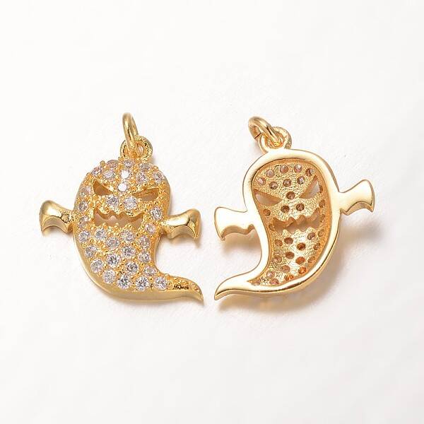 Halloween Brass Cubic Zirconia Pendants