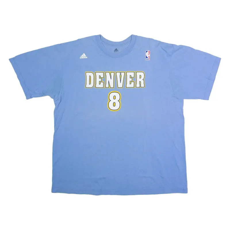 ADIDAS Denver Nuggets #8 Gallinari Mens T-Shirt Blue USA Crew Neck XL