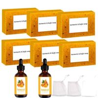 Turmeric Soap & Essential Oil Set, Including 6 Counts Turmeric Soap & 2 Counts Essential Oil &2 Counts Soap Saver Daily Skin ...