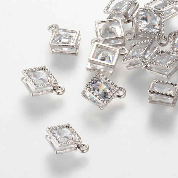 Rhombus Alloy Charms
