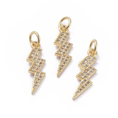 Brass Micro Pave Cubic Zirconia Pendants
