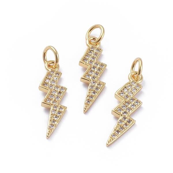 Brass Micro Pave Cubic Zirconia Pendants