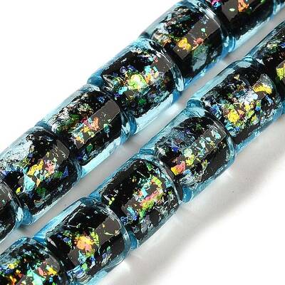 Handmade Dichroic Foil Glass Beads Strands