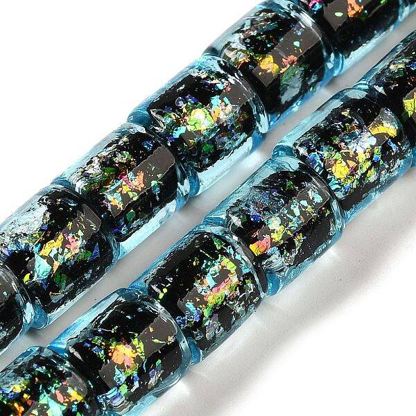 Handmade Dichroic Foil Glass Beads Strands
