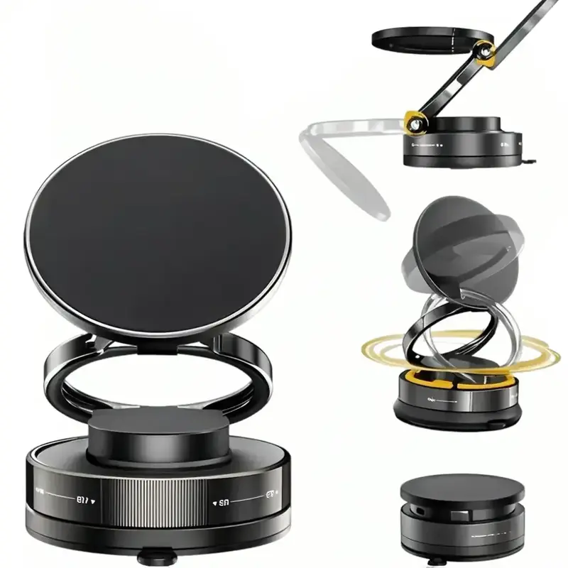 Adjustable 360° Vacuum Magnetic Phone Holder, Suction Cup Phone Mount for Magsafe, Portable Cell Phone Holder for Car, Makeu...