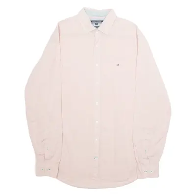 TOMMY HILFIGER Mens Plain Shirt Pink Long Sleeve M