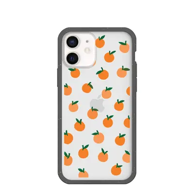 Clear Oranges iPhone 12/ iPhone 12 Pro Case With Black Ridge