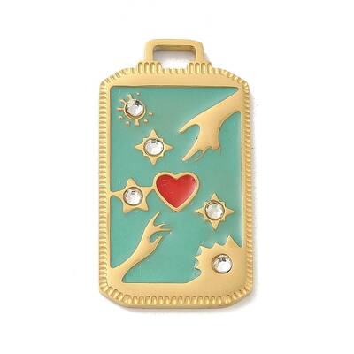 304 Stainless Steel Rhinestone Pendants