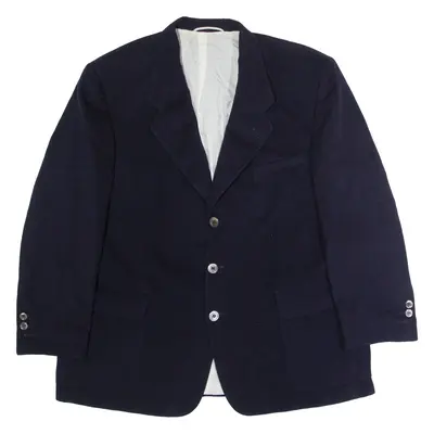 BATTISTA Mens Blazer Jacket Blue Flannel Wool L