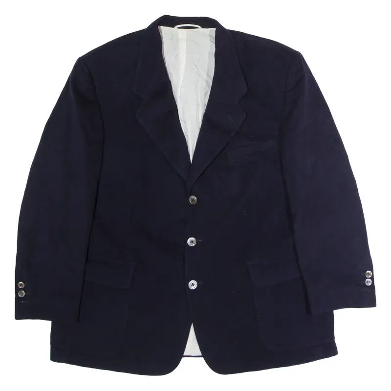 BATTISTA Mens Blazer Jacket Blue Flannel Wool L