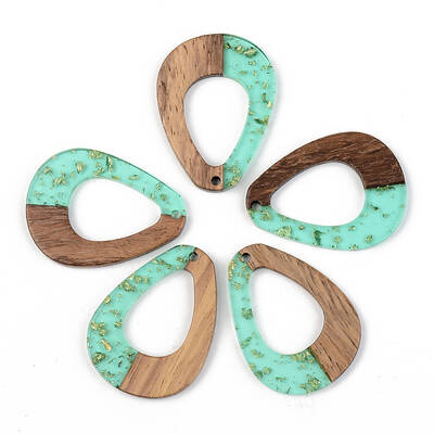 Transparent Resin & Walnut Wood Pendants
