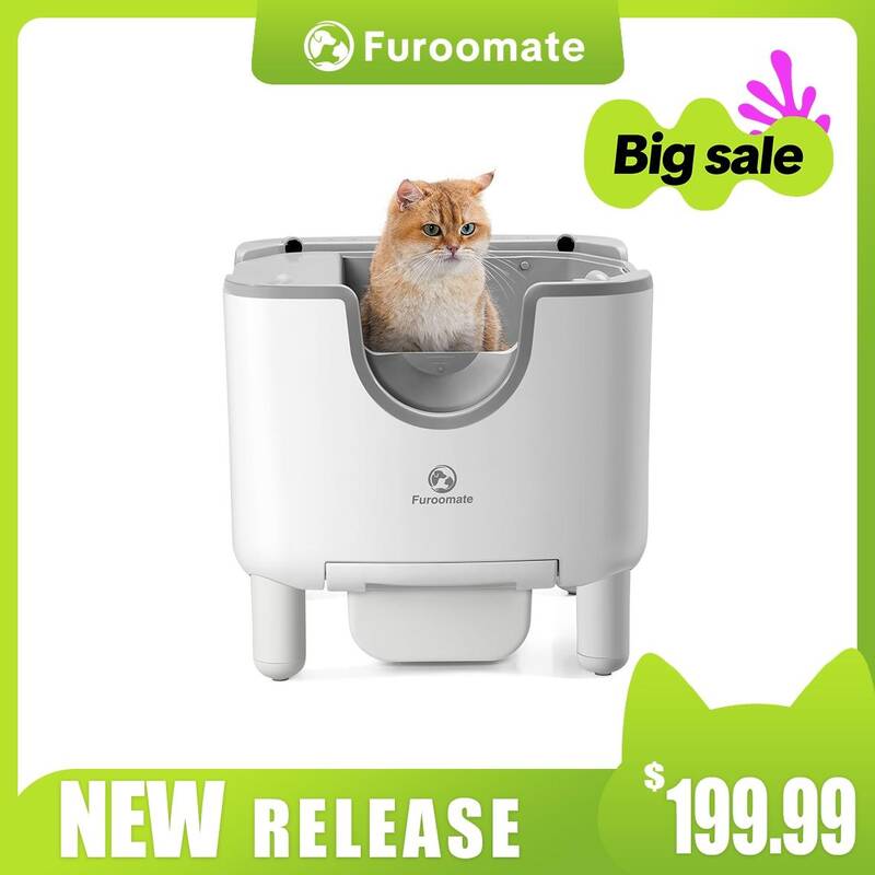 Furoomate  Smart Litter Box Open-Top Self-Cleaning ,Odor-Free, Quiet Operation, Easy to Install & Maintain, Low Maintena